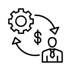 Business process automation and workflow optimization for profit generation concept vector icon