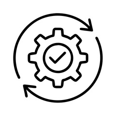 Gear process automation icon vector illustration for workflow optimization and system configuration setup