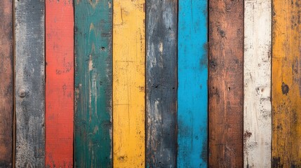 Colorful painted wooden planks background texture
