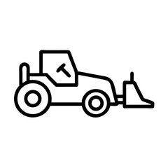 tractor flat vector