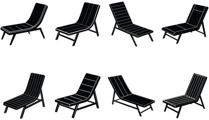 Fototapeta premium Loung Chair Vector Shilhouette Bundle Set Collection