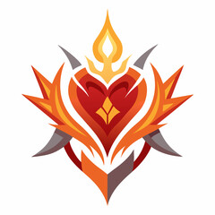 heart with fire