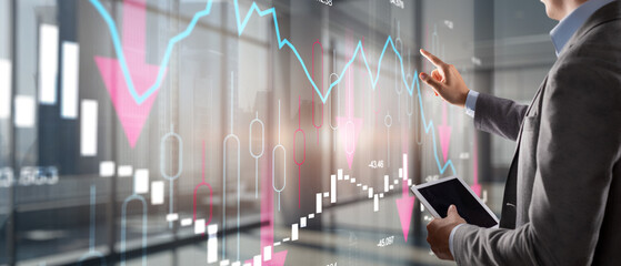 Abstract financial chart. Investment trading financial analysing forex currency economy growth