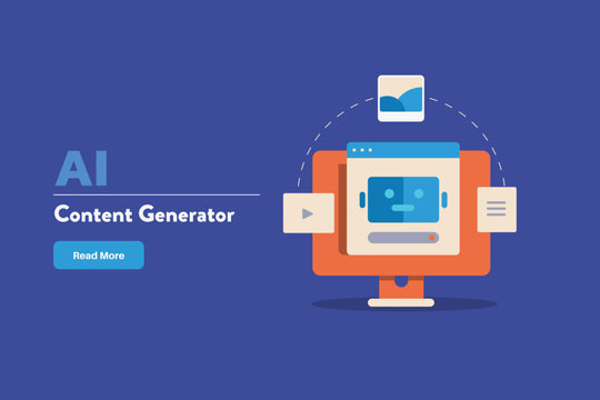 AI content generator, Artificial intelligence generating text, image and video content with prompt command, AI machine learning, Content generator, Generative AI