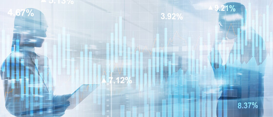 Fototapeta premium Stock trading Finance Chart. Currency and Exchange Finance and Economy Display