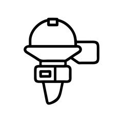 press-helmet flat vector