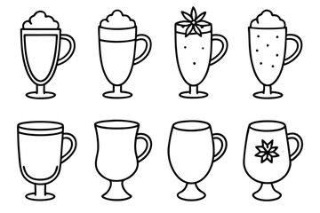 Eggnog Line Art Creative Illustration for Holiday Season Design 
