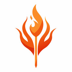 fire flames on white background