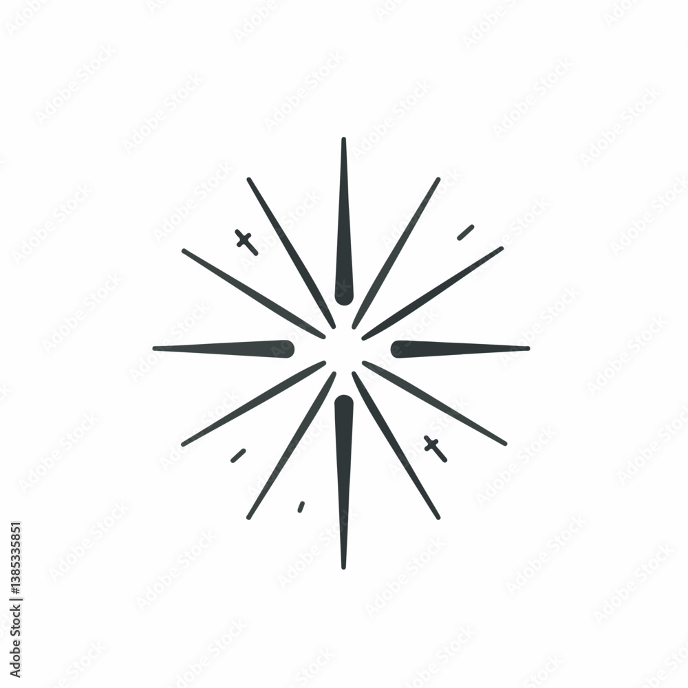 Poster geometric rays radiate outward creating bursting pattern design