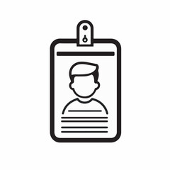 Fototapeta premium Employee badge displays person information in corporate office setting