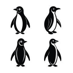 Naklejka premium set of funny cartoon penguins