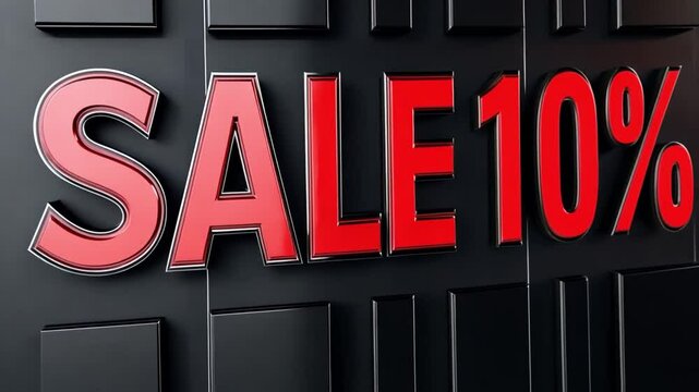 A retail store displays a striking red sign announcing a limited-time offer for a ten percent discount on various products, attracting shoppers to enjoy savings