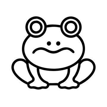 recommend clip art: Sad frog outline vector illustration amphibian drawing cute froggy line art clip art minimalist design simple frog