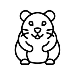Cute hamster vector drawing for pet lovers and rodent enthusiasts, a simple outline illustration for design 