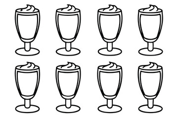 Eggnog Line Art Simple Sketch for Christmas Celebration Illustration 