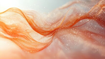 Obraz premium Orange fabric flowing, sunlit background, light sparkles, elegant design, website banner