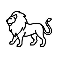 Lion vector illustration, african wildlife animal, outline drawing of a lion, wild cat icon, leo sign