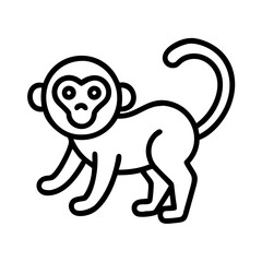 Monkey outline vector illustration cute cartoon monkey drawing simple monkey clip art monkey icon vector line art