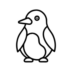 Cute penguin vector illustration for kids coloring page and animal outline drawing and penguin clip art design