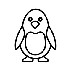 Cute penguin outline vector illustration for coloring book page or graphic design project perfect 