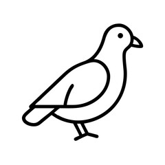 Dove outline vector illustration, simple pigeon drawing, bird icon, peace symbol, line art, minimalist design