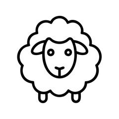 Sheep outline vector drawing farm animal illustration lamb icon livestock design fluffy wool cute simple art