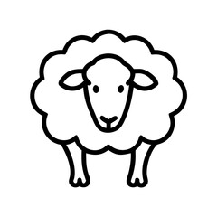 Sheep outline vector illustration for farm animal designs and wool production resources and lamb icon needs