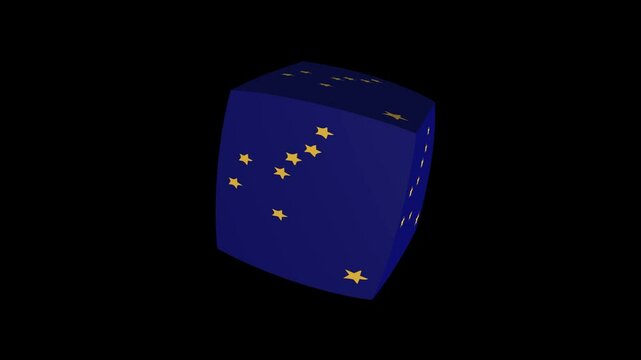 Animation of an Alaskan flag cubed 