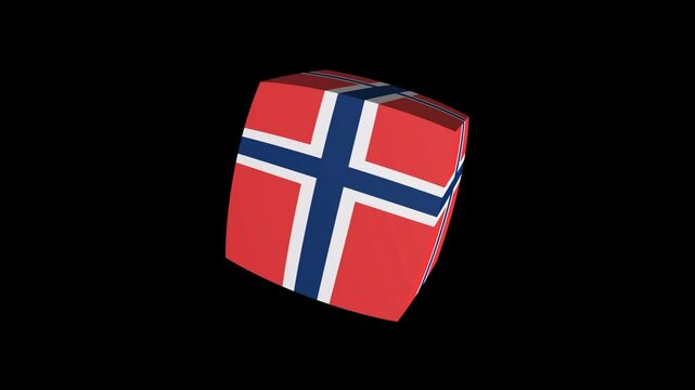 Animation of a Norwegian flag cubed 