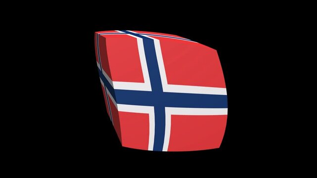 Animation of a Norwegian flag cubed 