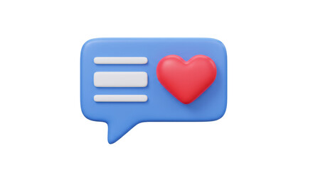 Isolated Speech Bubble with Heart Symbolizing Love Message