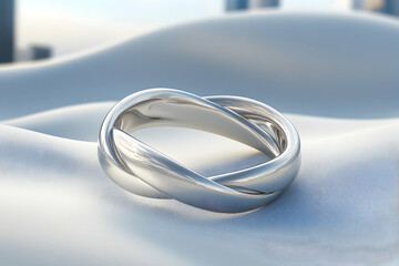Fototapeta premium Elegant Silver Eternity Ring Symbolizing Everlasting Love and Commitment
