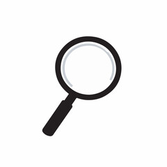 Magnifier examines closely on white backdrop minimalist design