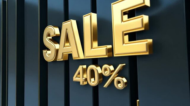 Shoppers are greeted with a striking gold sign promoting a significant discount of forty percent on merchandise at the store entrance during the weekend sale