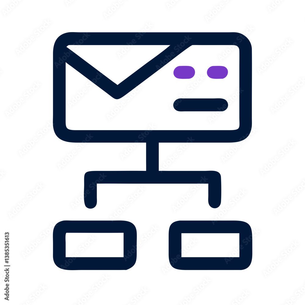 Aufkleber email hierarchy diagram with structure chart icon