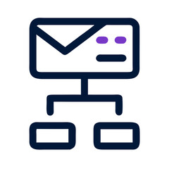 Email hierarchy diagram with structure chart icon