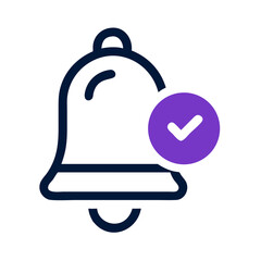 Obraz premium Notification bell with checkmark icon