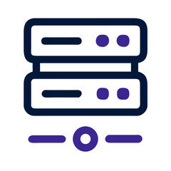 Two stacked servers with connection node icon
