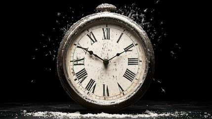 Frozen Time: A Vintage Clock's Ephemeral Dance