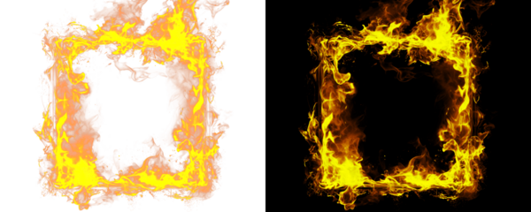 Realistic Blazing Fire with Fiery Inferno Look Isolated on A Transparent or White Background