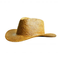 A stylish straw hat suitable for summer outings and outdoor activities, showcasing a natural woven texture on a clear background.
