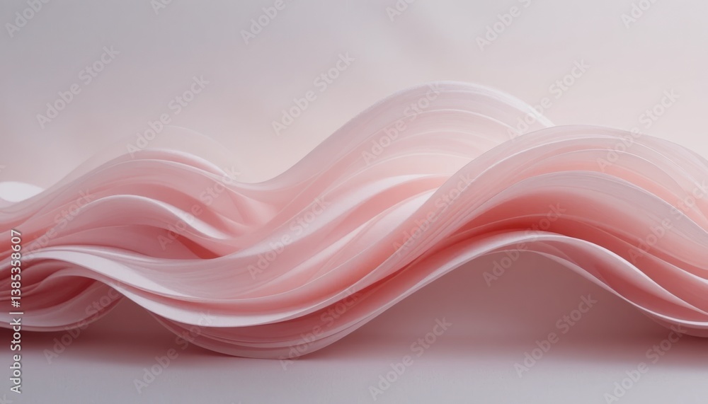 Poster fluid waves of soft pink paper studio setting abstract art minimalist design close-up view creative 