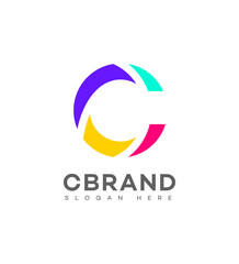 Obraz premium Abstract Colorful C Letter Logo Design Brand Identity