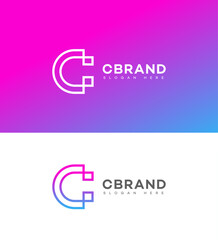 Modern C Letter Logo Design Gradient, Minimalist, Linear, Vector