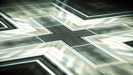 Obraz premium abstract-geometric-medical-cross-shape-medicine-an (5)