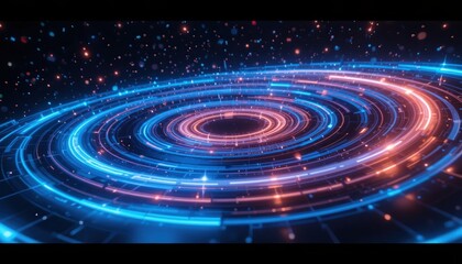 Obraz premium Dynamic cosmic swirls digital space abstract visuals futuristic environment wide angle view energy and motion concept for seo impact