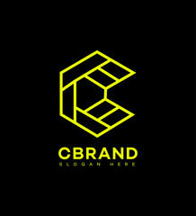 Geometric C Letter Logo Design, Brand Identity, Modern Minimalist Style