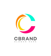 Circular Colorful Abstract C Brand Logo Design Template