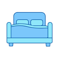 Blue bed frame bedroom furniture design with pillows and mattress for interior design ideas and decor