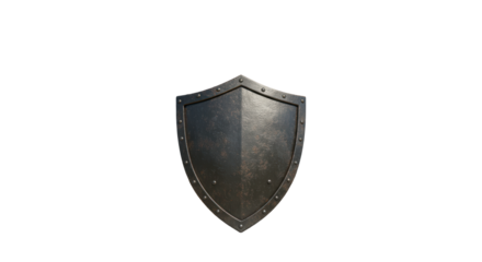 Isolated Old Medieval Shield with Rivets